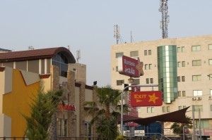 a building with a sign on it