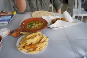 a plate of food on a table
