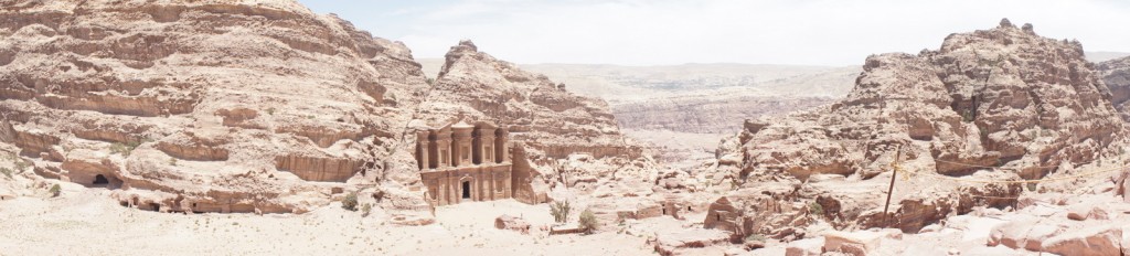 a stone building in the desert