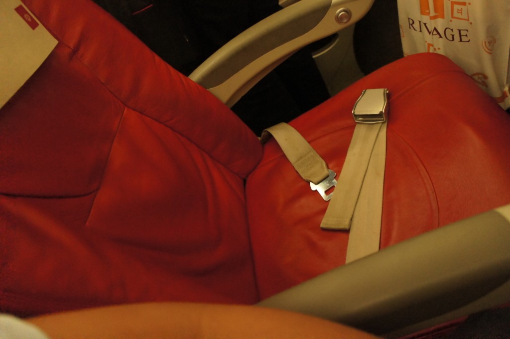 a seat belt on a seat