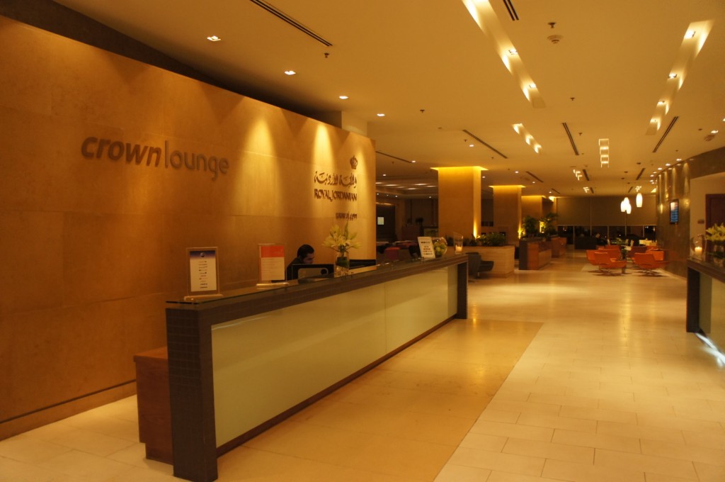 a lobby with a reception desk