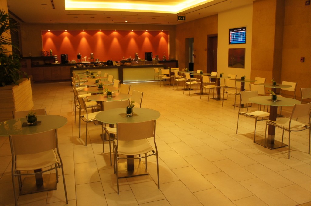 a room with tables and chairs