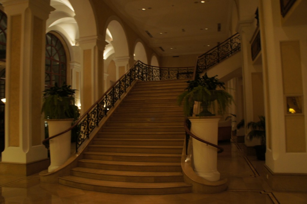 a staircase in a building