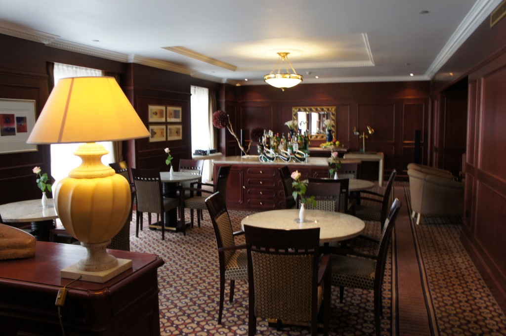 a room with tables and chairs