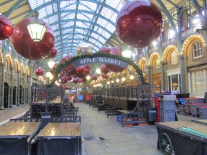 a large red balls from a ceiling