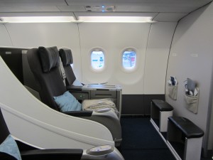 a seat in an airplane