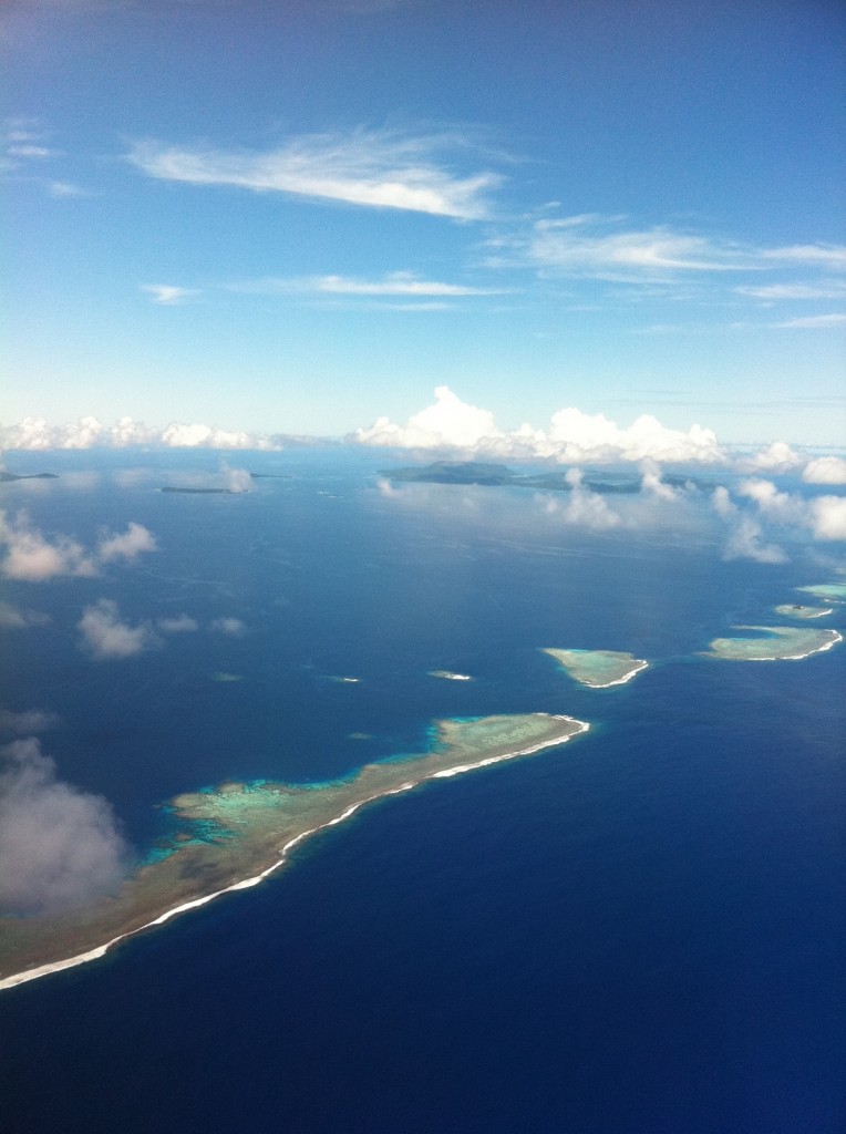 an aerial view of islands in the ocean