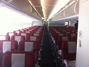 an airplane with rows of seats