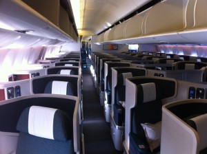 an airplane with rows of seats