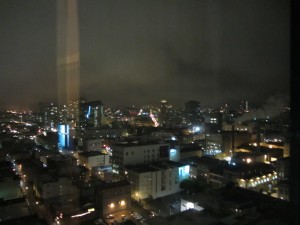 a city at night with lights