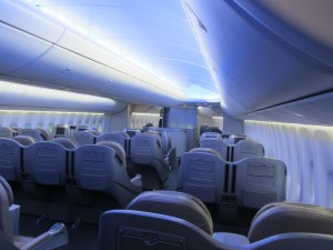 a plane with seats in the back