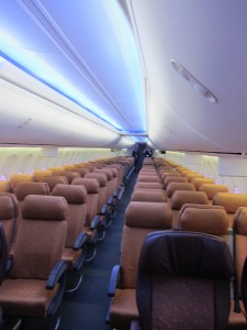 an airplane with many seats