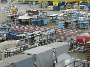 a factory with many chairs