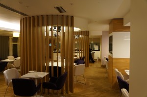 a room with tables and chairs