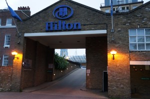 a building with a sign on it