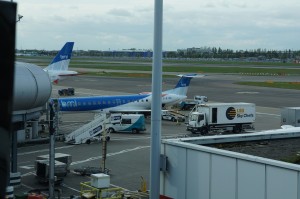 a plane on the runway