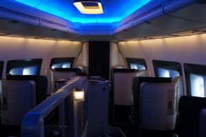 a room with tvs on the ceiling