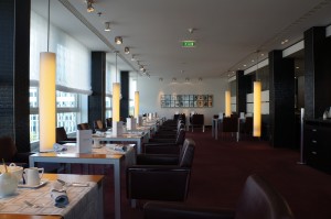 a room with tables and chairs