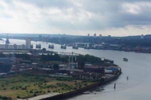 a city next to a river