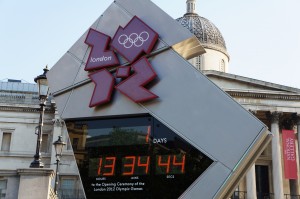 a digital clock with numbers and symbols
