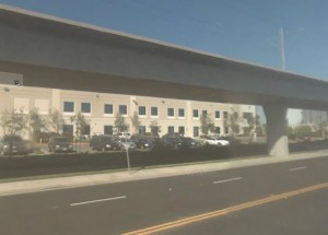 a building with a parking lot