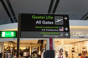 a sign in a airport