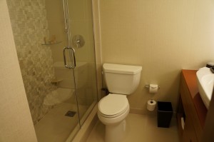 a toilet in a bathroom