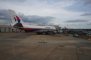 a plane parked on the tarmac