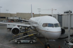 a large white airplane at an airport