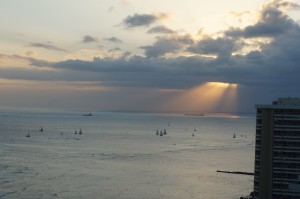 a group of boats in the water