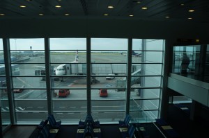 a view of an airport from a window