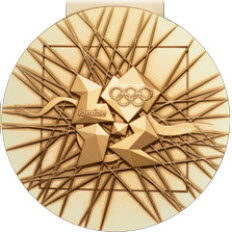 a gold medal with a logo