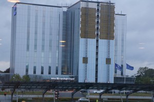 a building with many windows