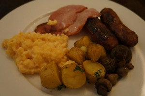 a plate of food on a table