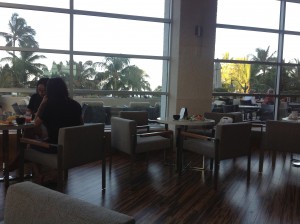 a group of people sitting in a restaurant