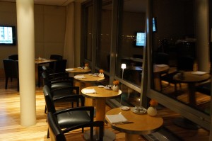 a room with tables and chairs