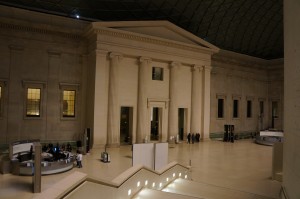 a large building with columns