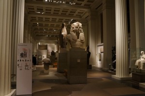 a statue in a museum