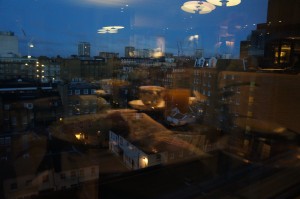 a view of a city from a window
