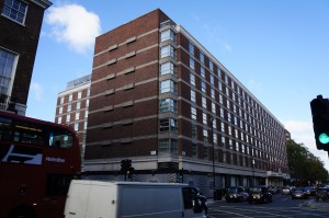 a large brick building with many windows