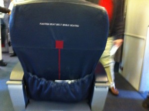 a seat on an airplane