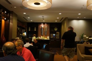 a group of people in a restaurant
