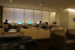 a room with a few computers