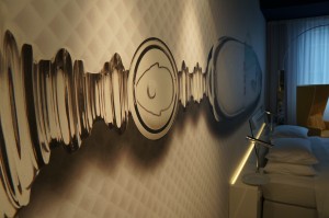 a drawing of a glass object on a wall