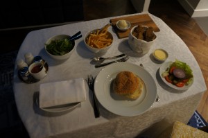 a table with food on it