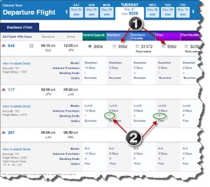 a screenshot of a flight schedule