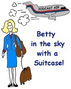 a woman with luggage and airplane