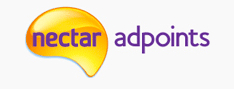 a yellow logo with purple text
