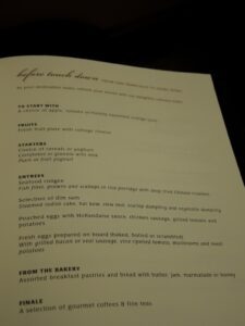 a menu on a table
