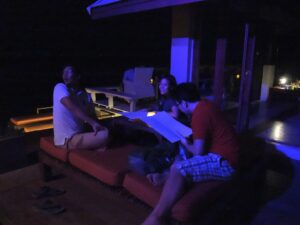 a group of people sitting on a couch